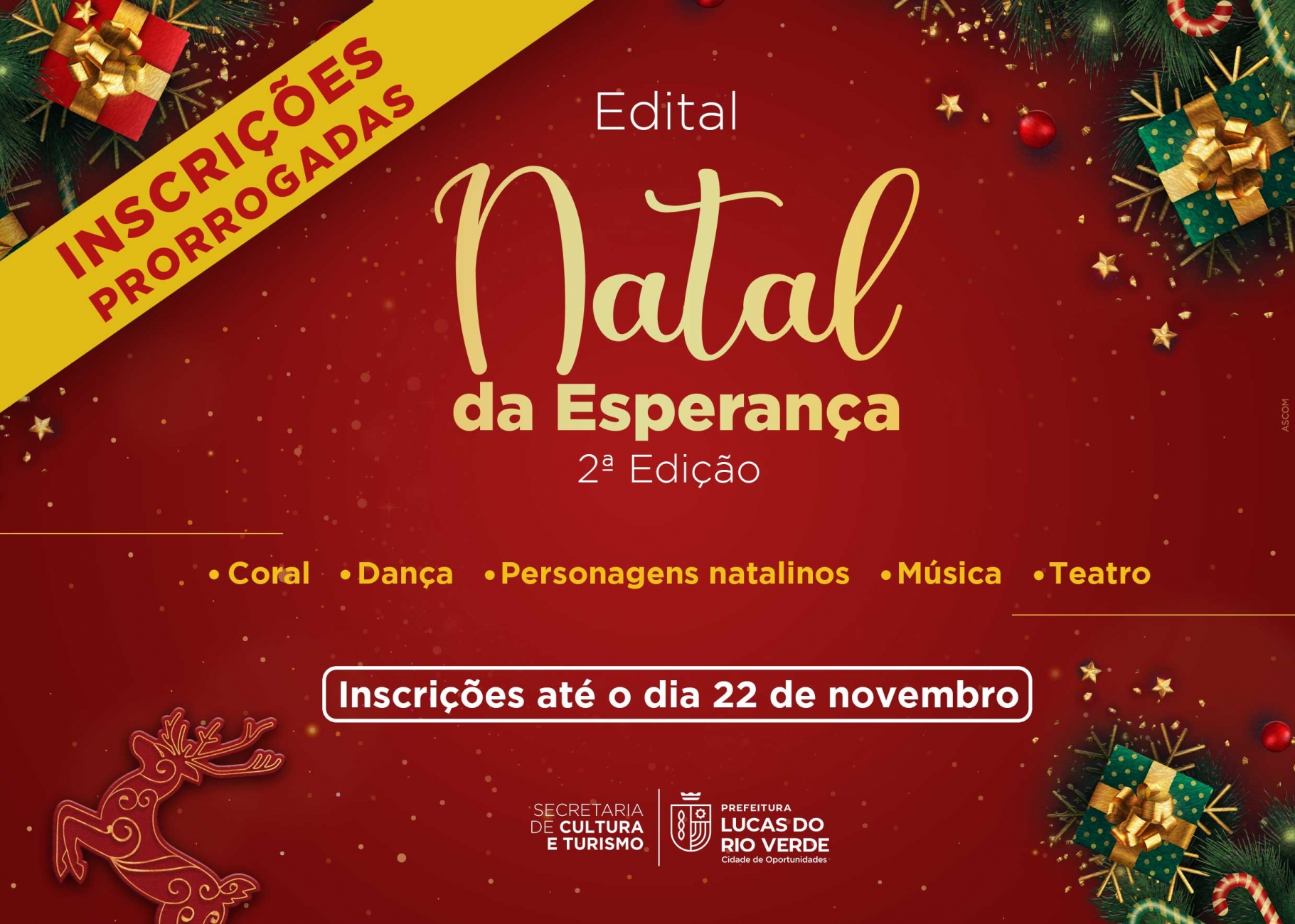 Natal da Esperança: Cultura prorroga inscrições do edital para seleções  artísticas até terça-feira (22) | Prefeitura de Lucas do Rio Verde