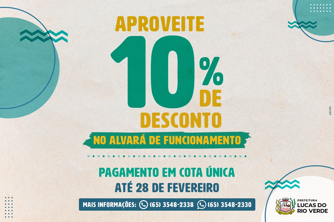 Taxa de Alvará de Funcionamento 2025 está disponível com desconto de 10% |  Prefeitura de Lucas do Rio Verde